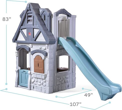 Step2 Enchanting Adventures 2-Story Kids Playhouse – Play Set with Elevated Children’s Playhouse, Slide, and Kitchenette Large Backyard in Saudi Arabia