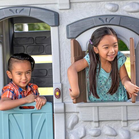 Step2 Enchanting Adventures 2-Story Kids Playhouse – Play Set with Elevated Children’s Playhouse, Slide, and Kitchenette Large Backyard in Saudi Arabia