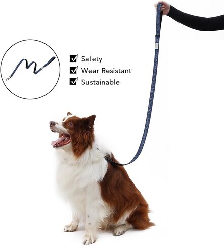 Soft Leather 4ft Dog Collar and Leash Set,Stylish 4ft PU Leather Dog Training Leash, Adjustable Durable Pet Collars with Quick Release Buckle for Large Dogs,Medium Dogs,Blue in Saudi Arabia