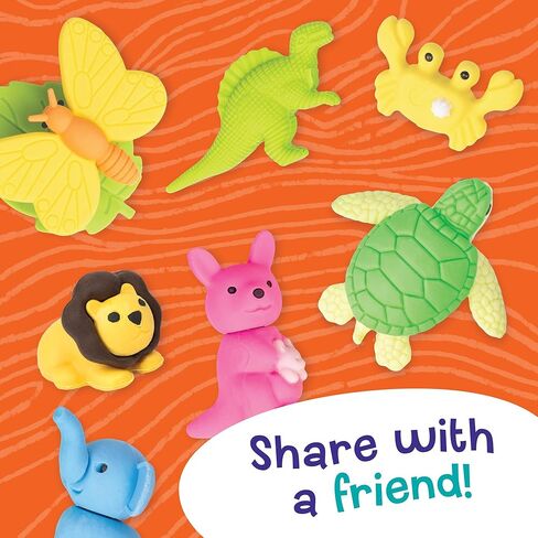 Peaceable Kingdom 60 Party Favors for Kids Fun Gift for Birthday, Classroom Prizes, Pinata and Goodie Bag Stuffers - Animal Erasers in Saudi Arabia
