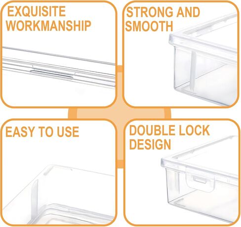 Clear Plastic Storage Box with Flap Lid, 6 Pcs 9x6.7x2 Inches, Multipurpose Craft Organizers, Storage Box, Art Supply Storage Organizer for Beads, Pencils, Lego, Crayon, Crafts Accessories, Notebooks in Saudi Arabia