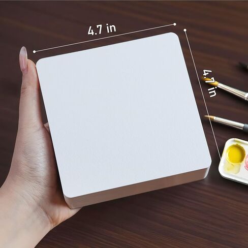 FLUNBRATO Watercolor Sketchbook 80 Sheets,4.7 x 4.7 Inch,100% Cotton Mini Travel Watercolor Paper Pad,Cold Press 140LB 300GSM,Two-Edge Glue Binding Compact Notebook Mixed Media for Painting in Saudi Arabia