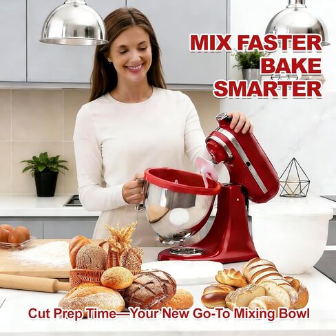 Silicone Liners for KitchenAid 5 Qt Tilt-Head Stand Mixer(Only), 3 Pack Mixing Bowl Liners with Lids, Thicker, No Stick & Easy to Clean, Stand Mixer Accessories in Saudi Arabia
