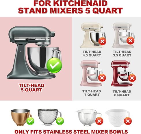 Silicone Liners for KitchenAid 5 Qt Tilt-Head Stand Mixer(Only), 3 Pack Mixing Bowl Liners with Lids, Thicker, No Stick & Easy to Clean, Stand Mixer Accessories in Saudi Arabia