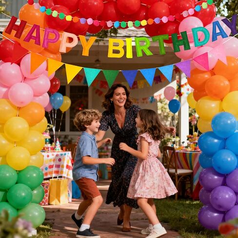 لافتة عيد ميلاد سعيد ثلاثية الأبعاد مُثبتة مسبقًا، 38 قطعة من كرات اللباد، علامة عيد ميلاد سعيد، إكليل قوس قزح بوم بوم، لافتات حفلات الرايات من القماش المثلث، زينة حفلات عيد ميلاد بألوان قوس قزح قابلة لإعادة الاستخدام للفتيات والأولاد والنساء والرجال in Kuwait