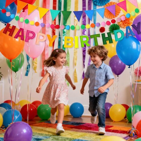 لافتة عيد ميلاد سعيد ثلاثية الأبعاد مُثبتة مسبقًا، 38 قطعة من كرات اللباد، علامة عيد ميلاد سعيد، إكليل قوس قزح بوم بوم، لافتات حفلات الرايات من القماش المثلث، زينة حفلات عيد ميلاد بألوان قوس قزح قابلة لإعادة الاستخدام للفتيات والأولاد والنساء والرجال in Kuwait