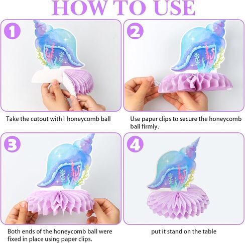 9 قطع حورية البحر موضوع زينة الحفلات 3D حورية البحر عيد ميلاد قرص العسل المركزية لتزيين حفلات البحر المحيط حورية البحر موضوع الجدول قرص العسل للبنين الفتيات الرجال النساء in Saudi Arabia