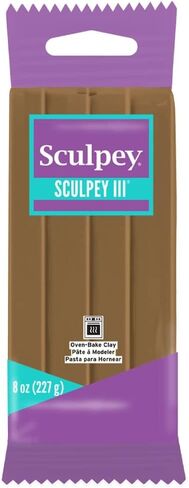 طين خبز الفرن من البوليمر Sculpey III®، البندق، غير سام، 8 أونصة. بار، رائع للنمذجة والنحت والعطلات والأشغال اليدوية والوسائط المختلطة والمشروعات المدرسية. مثالي للأطفال والمبتدئين! in Kuwait