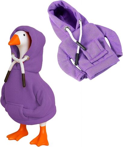 7 Inch Desk Goose Outfits Mini Porch Goose Hoodies Tabletop Accessory Costume Magnetic Statue Key Holder Clothes for Table Decor (Purple) in Saudi Arabia