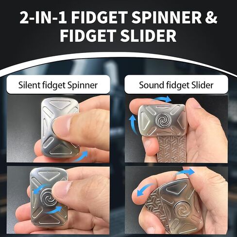 Vortex Fidget Toys للبالغين، قرص تململ صامت ومنزلق تململ، لعبة تململ مغناطيسية معدنية لا نهائية، لعبة مكتب هادئة لتخفيف التوتر للقلق، ADHD، هدايا للبالغين (فضي) in Saudi Arabia