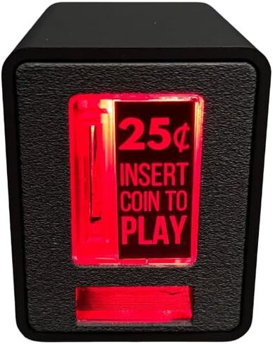 TinyBrights Insert Coin Cube - Pushable Insert Coin Button, Lights, & Arcade Sounds, Interactive Retro Arcade Desk Decor (Black Cube) in Saudi Arabia