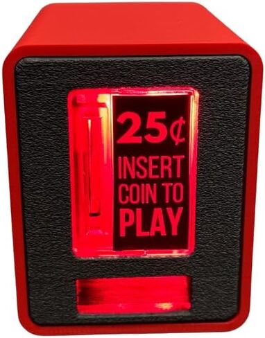 TinyBrights Insert Coin Cube - Pushable Insert Coin Button, Lights, & Arcade Sounds, Interactive Retro Arcade Desk Decor (Black Cube) in Saudi Arabia