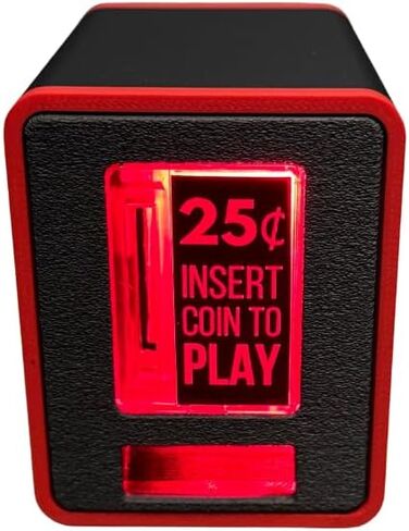 TinyBrights Insert Coin Cube - Pushable Insert Coin Button, Lights, & Arcade Sounds, Interactive Retro Arcade Desk Decor (Black Cube) in Saudi Arabia