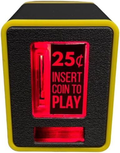 TinyBrights Insert Coin Cube - Pushable Insert Coin Button, Lights, & Arcade Sounds, Interactive Retro Arcade Desk Decor (Black Cube) in Saudi Arabia