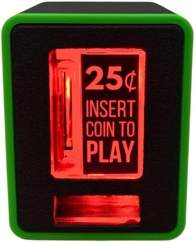 TinyBrights Insert Coin Cube - Pushable Insert Coin Button, Lights, & Arcade Sounds, Interactive Retro Arcade Desk Decor (Black Cube) in Saudi Arabia