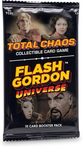 لعبة بطاقات Total Chaos CCG Flash Gordon™ Universe القابلة للتجميع، 24 حزمة معززة، 10 بطاقات في كل عبوة، بطاقات تداول مع رقائق معدنية، للأعمار من 13 عامًا فما فوق in Kuwait