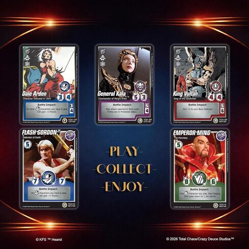 لعبة بطاقات Total Chaos CCG Flash Gordon™ Universe القابلة للتجميع، 24 حزمة معززة، 10 بطاقات في كل عبوة، بطاقات تداول مع رقائق معدنية، للأعمار من 13 عامًا فما فوق in Kuwait