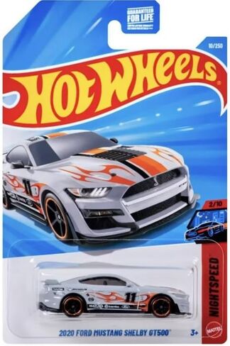 سيارة لعبة هوت ويلز 2020 فورد موستانج شيلبي GT500 [فضي/رمادي] سرعة ليلية 2/10، 10/250، مقياس 1:64 in Saudi Arabia