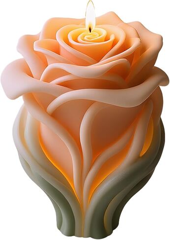 Rose Candle Mold Rose Flower Candle Silicone Molds for Candles Making Resin Casting Aromatherapy Candles Handmade Wax Home Decor in Saudi Arabia
