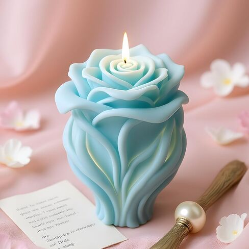 Rose Candle Mold Rose Flower Candle Silicone Molds for Candles Making Resin Casting Aromatherapy Candles Handmade Wax Home Decor in Saudi Arabia