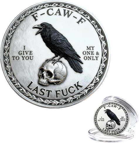 عملة F-Caw-F، عملة التحدي ذات الوجهين Funny Raven، عملات Last Fuck وعملات القرار المبتكرة هدية لأولئك الذين يضحكون على الحياة ويمنحون صفر F*Ck in Kuwait