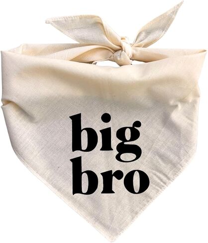 Big Bro Dog Bandana Beige Cream إعلان الطفل الحمل حامل جرو الأخ القطن الطبيعي in Kuwait