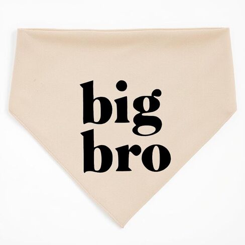 Big Bro Dog Bandana Beige Cream إعلان الطفل الحمل حامل جرو الأخ القطن الطبيعي in Kuwait