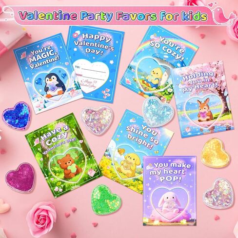 بطاقات عيد الحب من كريولبو لمدرسة الأطفال - 24 حزمة من هدايا عيد الحب للأطفال مع كرات ضغط القلب لتبادل الفصول الدراسية، هدايا الحفلات، الجوائز والعطلات in Kuwait