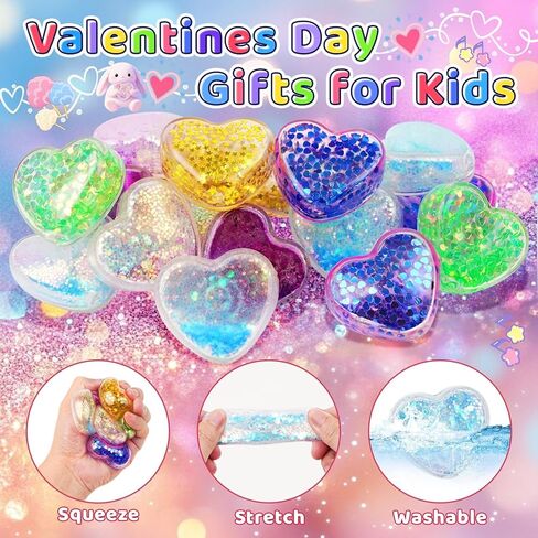 بطاقات عيد الحب من كريولبو لمدرسة الأطفال - 24 حزمة من هدايا عيد الحب للأطفال مع كرات ضغط القلب لتبادل الفصول الدراسية، هدايا الحفلات، الجوائز والعطلات in Kuwait