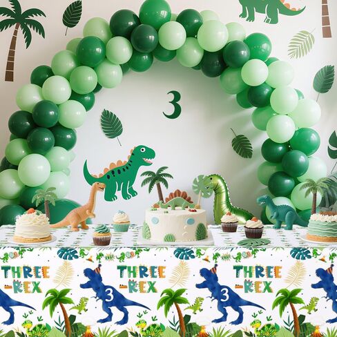 3 Pack Three Rex Birthday Decorations Disposable Plastic Tablecloths Boy 3rd Birthday Party Supplies Themed Dinosaur 3 Year Old Decorations for Boys Party Decorations Table Cover 54 x 108 Inch in Saudi Arabia