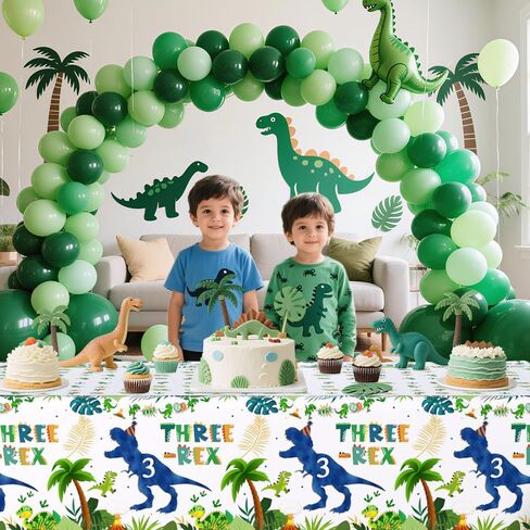 3 Pack Three Rex Birthday Decorations Disposable Plastic Tablecloths Boy 3rd Birthday Party Supplies Themed Dinosaur 3 Year Old Decorations for Boys Party Decorations Table Cover 54 x 108 Inch in Saudi Arabia