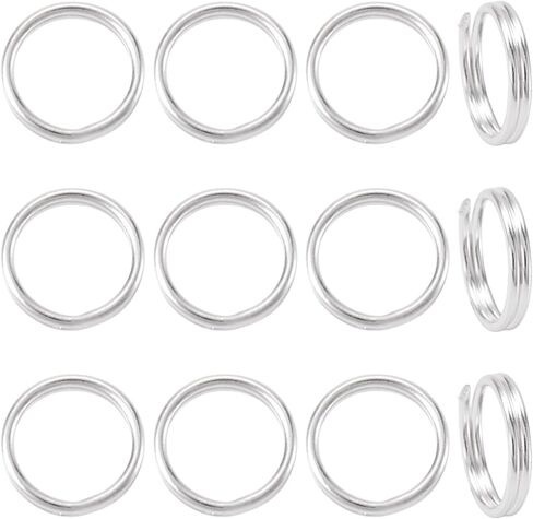Beadthoven 20pcs 925 Sterling Silver Split Jump Rings 5mm Double Loop Small Key Ring Round Jewelry Open Connectors Findings for Jewelry Making DIY Keychain Necklace Bracelets Crafts in Saudi Arabia