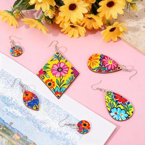180PCS Sublimation Earring Blanks with Earring Hooks and Jump Rings, 9 Sizes Sublimation Blanks Products, Unfinished MDF Round Teardrop Sublimations Blank for Christmas Valentine Halloween Women DIY in Saudi Arabia