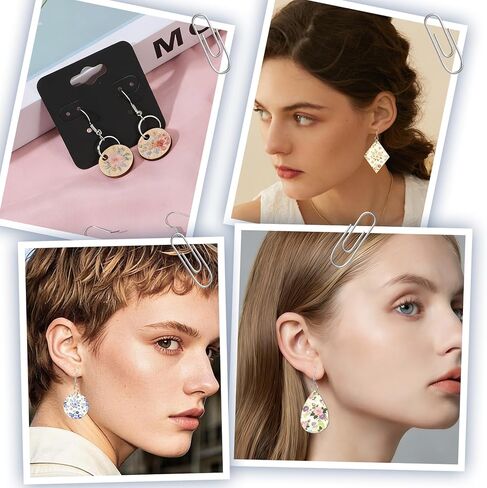 180PCS Sublimation Earring Blanks with Earring Hooks and Jump Rings, 9 Sizes Sublimation Blanks Products, Unfinished MDF Round Teardrop Sublimations Blank for Christmas Valentine Halloween Women DIY in Saudi Arabia