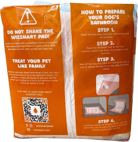 Wizsmart Heavyweight Dog Pads – Absorbent, Leak-Proof Pet Training Pads with Stay Put Tabs – Indoor & Outdoor Use for Small Dogs, Crates, Travel – Eco Friendly Upcycled Materials, 14 Count in Saudi Arabia