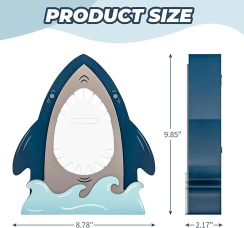 Wooden Shark Piggy Bank for Kids Boys, Creative Money Box with Clear Window in Mouth, Cute Ocean Nursery Bedroom Decor & Birthday Gift in Saudi Arabia