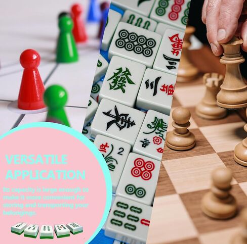 2Pcs Mahjong Bags For Tiles, Mahjong Tile Bag With Zipper, Bags Only(Pink and Lake Blue in Kuwait