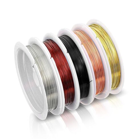 أسلاك خرز المجوهرات، 4 لفات 0.4 مم × 8 متر أسلاك نحاسية مقاومة للتلطيخ للحرف اليدوية، صناعة المجوهرات in Kuwait