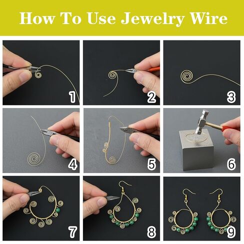 أسلاك خرز المجوهرات، 4 لفات 0.4 مم × 8 متر أسلاك نحاسية مقاومة للتلطيخ للحرف اليدوية، صناعة المجوهرات in Kuwait