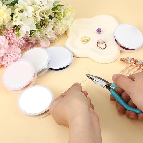 أسلاك خرز المجوهرات، 4 لفات 0.4 مم × 8 متر أسلاك نحاسية مقاومة للتلطيخ للحرف اليدوية، صناعة المجوهرات in Kuwait