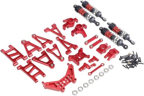 31PCs Metal Upgrade Set, F/R Shock Tower, 4 Shock Absorbers, Suspension Arms, 8 Bearings for Hyper Go H14MK 14301 14302 14303 1/14 Drift Rally RC Car Parts Accessories (Red) in Saudi Arabia