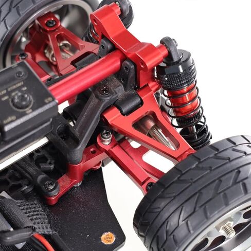 31PCs Metal Upgrade Set, F/R Shock Tower, 4 Shock Absorbers, Suspension Arms, 8 Bearings for Hyper Go H14MK 14301 14302 14303 1/14 Drift Rally RC Car Parts Accessories (Red) in Saudi Arabia