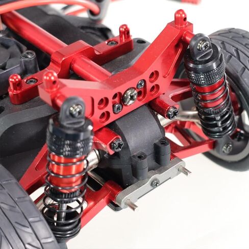 31PCs Metal Upgrade Set, F/R Shock Tower, 4 Shock Absorbers, Suspension Arms, 8 Bearings for Hyper Go H14MK 14301 14302 14303 1/14 Drift Rally RC Car Parts Accessories (Red) in Saudi Arabia