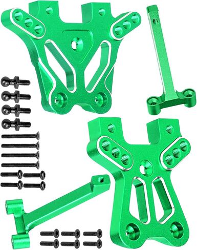 RC Shock Tower & Brace Upgrades Part for 1/18 LaTrax Teton,LaTrax Desert Prerunner,Aluminium Front Rear Shock Tower & Brace Hops Up,Replace #7637,Green in Saudi Arabia