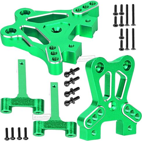 RC Shock Tower & Brace Upgrades Part for 1/18 LaTrax Teton,LaTrax Desert Prerunner,Aluminium Front Rear Shock Tower & Brace Hops Up,Replace #7637,Green in Saudi Arabia