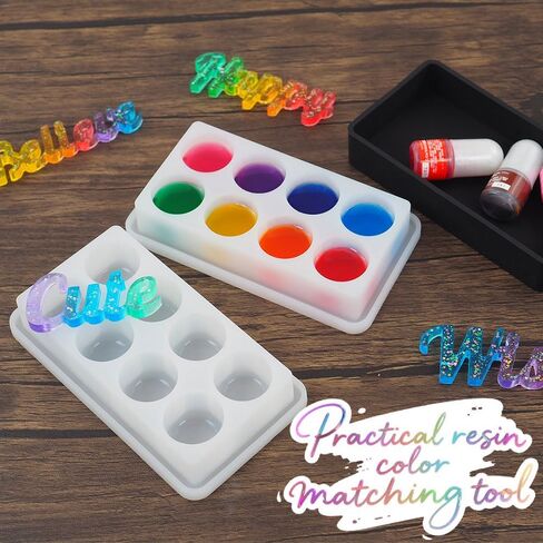 BIGEBO Silicone Palette with Lid, Non-Stick Silicone Paint Palette Resin Color Mixing Box for UV Resin Accessories Tools in Saudi Arabia