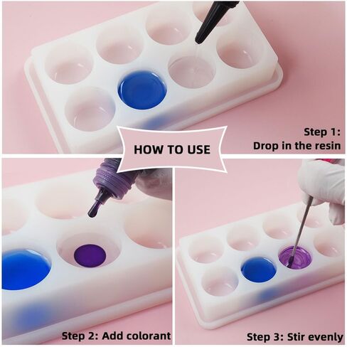 BIGEBO Silicone Palette with Lid, Non-Stick Silicone Paint Palette Resin Color Mixing Box for UV Resin Accessories Tools in Saudi Arabia
