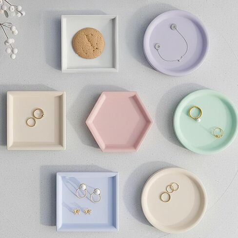 3 Pcs Silicone Coaster Molds for Resin, Resin Coaster Mold with Edges Round Square Hexagon Resins Tray Mold Soap Dish Silicone Molds for Casting Crafts, Trinket Jewelry Holder, Flower Preservation in Saudi Arabia