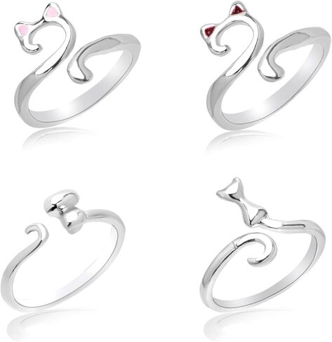4pcs Crochet Rings, Adjustable Crochet Loop Rings Metal Open Yarn Tension Ring Knitting Thimble Yarn Guide Finger Holder for Mother Grandma Gifts Knitting Craft Supplies (A) in Saudi Arabia