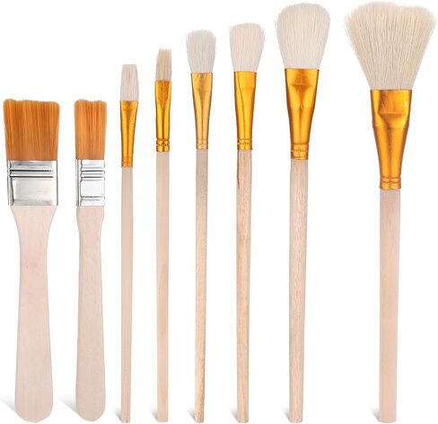 8Pcs Ceramic Pottery Glaze Brushes for Pottery Watercolor Paint Brushes for Ceramic Painting Mop Paintbrush for Acrylic Painting in Saudi Arabia